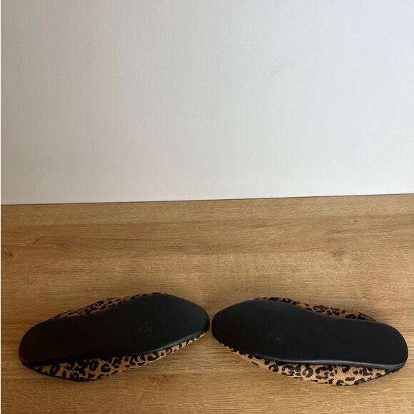Derek Lam Target Leopard Print Calf Hair Slippers Size 7/8 Faux Fur Lined Comfy - Picture 7 of 7